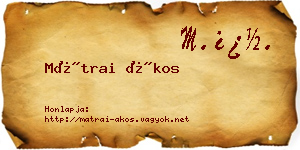Mátrai Ákos névjegykártya